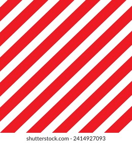Abstract geometric diagonal striped pattern with red and white stripes. Vector background for gift wrapping.