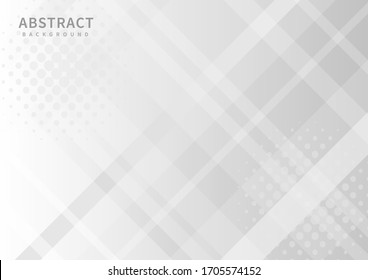 Abstract geometric diagonal white and gray with halftone overlay background. You can use for ad, poster, template, business presentation, artwork. Vector illustration 