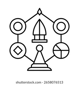 Diagrama geométrico abstrato com círculo circular de elementos em losango