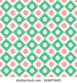 Abstract geometric diamond and dotted vector pattern background design.