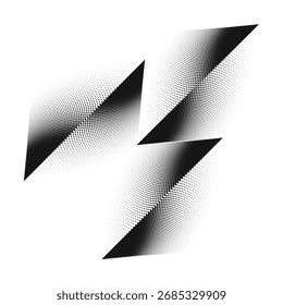 Abstractas Formas geométricas de semitono de diamante: diseño de Vector moderno.