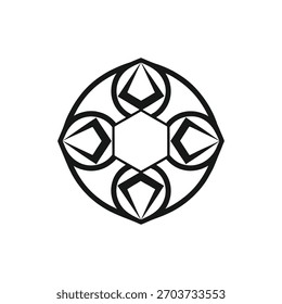 Ícone de logotipo de escudo de hexágono de diamante geométrico abstrato