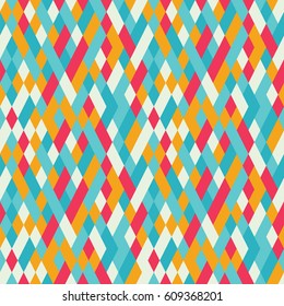 The Abstract geometric diamond pattern blue orange