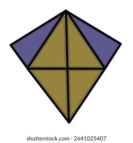 (Abstract Geometric Diamond Shape Logo with Triangular Segments in Purple and Gold
sections in purple and gold.) 
