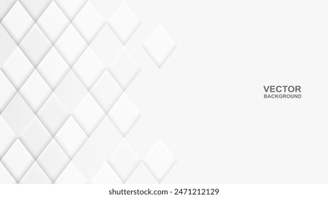 Abstract. Geometric diamond shape square white background. light and shadow .Vector.