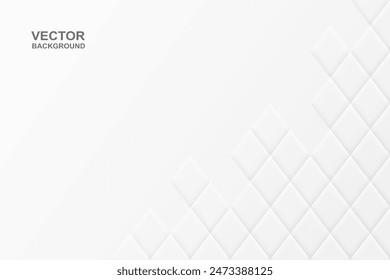 Abstract. Geometric diamond shape square white background. light and shadow .Vector.
