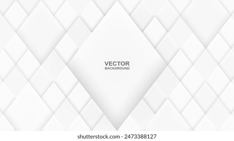 Abstrakt. Geometrische Rautenform quadratischer weißer Hintergrund. Hell und Schatten .Vektorgrafik.