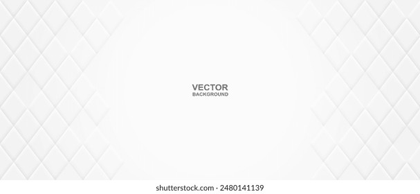 Abstractas. Fondo blanco cuadrado de forma de diamante geométrico. luz y sombra .Vector.