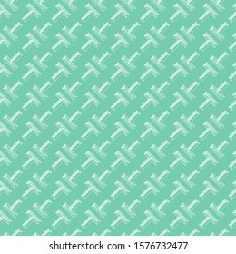 Abstract geometric diamond T shape green color seamless pattern vector background metal texture 