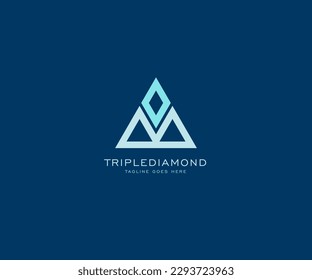 diseño de logotipo de triángulo de diamante geométrico abstracto, utilizable para el mejor moderno, empresarial, empresarial, corporativo, premium,