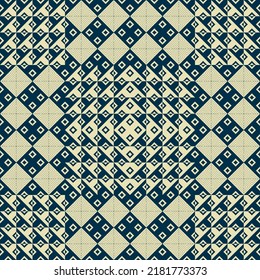 Abstract and geometric diamonds pattern. Different size and contrast shapes.