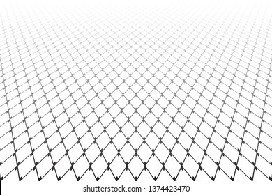 Abstract geometric diamonds pattern. Diminishing perspective. Vector art.