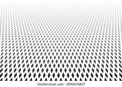 Resumen del patrón de diamantes geométricos en una visión de perspectiva decreciente. Arte vectorial.