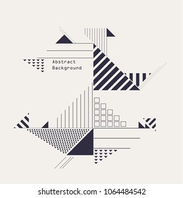 Abstract of geometric dimension in composition mixed scale of triangles design, illustration vector eps10