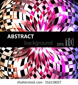 Abstract geometric disco glowing of background. Vector illustration. EPS