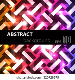 Abstract geometric disco glowing of background. Vector illustration. EPS