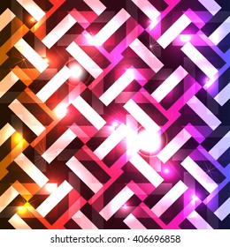 Abstract geometric disco glowing of background.
