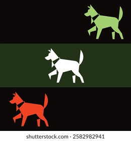 Abstract Geometric Dog Searching Illustration – Modern Vector Art