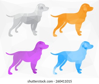 Abstract geometric dog shapes.Polygonal dog vector illustration.