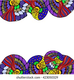 Abstract geometric Doodle border on a white background