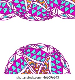 Abstract geometric Doodle border on a white background