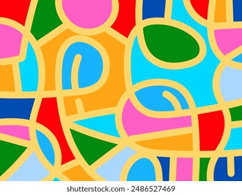 Abstract geometric doodle pattern vector illustration background.  Vintage graphic design hand drawn.