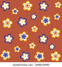 Resumen Estilo de Doodle Geométrico Estilo Florals Sencillo Trendy Patrón sin Maravilla Colores de moda Diseño Perfecto para la impresión de tela de Allover Fondo Amber Brown