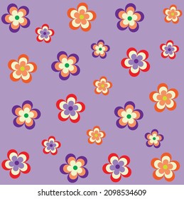 Abstrakter geometrischer Doodle Stil Trendy Simple Florals Nahtlose Muster Trendy Fashion Farben Stilvolles Konzept Perfekt für Allover Stoffdruck Lilac Hintergrund