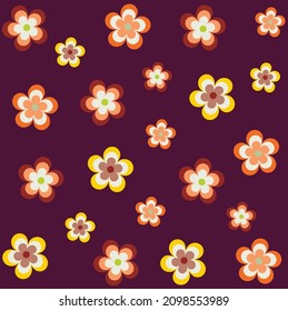 Resumen Estilo de Doodle Geométrico Estilo Florals Sencillo Trendy Patrón sin Maravilla Colores de moda Elegante Concepto Perfecto para Allover Tela Imprimir Fondo Púrpura Oscuro