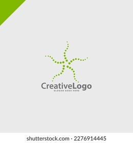 empresa de logotipo de espiral de círculo de puntos geométricos abstractos