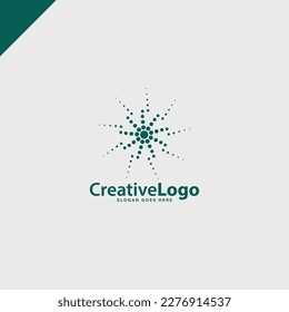 abstract geometric dot circle spiral logo company business