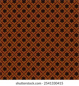 Abstract, Geometric, Dot and Flower, Lines, Sarong pattern, antique, Illustration, vector, Alternating overlapping, , orderly arrangement background, Black and Brown, banner, website, template.