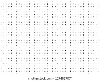 Abstract geometric dots background. Black white random grunge dots texture. Pop Art circle comic pattern. Polka dots ornament vector pattern. Template for presentation flyer, business cards, stickers