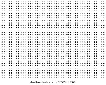 Abstract geometric dots background. Black white random grunge dots texture. Pop Art circle comic pattern. Polka dots ornament vector pattern. Template for presentation flyer, business cards, stickers