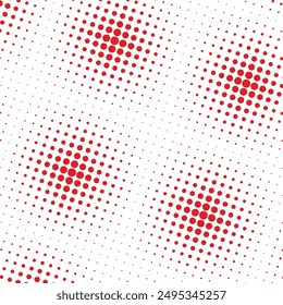 Abstract geometric dots background. White background with red halftone dots. Monochrome halftone pattern