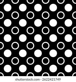 Pontos geométricos abstratos circulam textura sem costura para têxteis, tecidos, impressão, papel de parede, papel de embrulho, fundo e decoração. Ilustração de padrão vetorial.