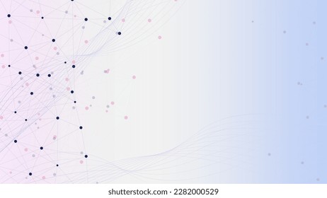 Abstract geometric with dots and lines connection background. Digital futuristic global connection network. Vector illustration.