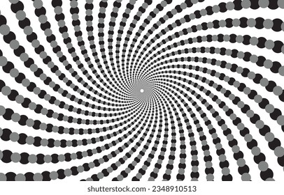 Abstract geometric dotted. Black and gray circles on white background. Vector background in black and gray colors. Abstract pattern with circles and swirls. Half tone.