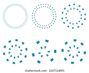 Abstract Geometric Dotted Circle Round Shaped Frames Set