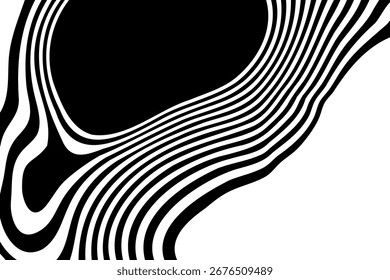Abstrakte geometrische Zeichnung mit schwarz-weißen glatten Linien. EPS 10