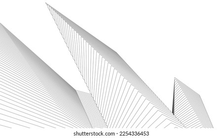 Abstract geometric drawing on white background 