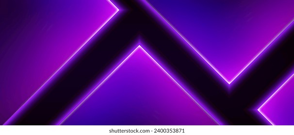 Abstract geometric dynamic blue-purple neon lines shape the composition on the dark background.