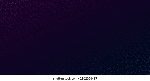 abstrakte geometrische, dynamische sechseckige Honigwabenwabe auf blauem Hintergrund.