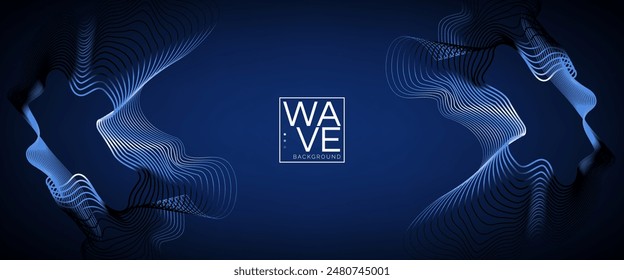 Abstrakte geometrische dynamische Linie Formen Wellenhintergrund. Horizontaler Banner Bildschirmhintergrund Design Vektorillustration