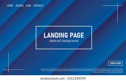 Abstract geometric dynamic oblique lines paper vector on blue gradient Landing page background ilustration.