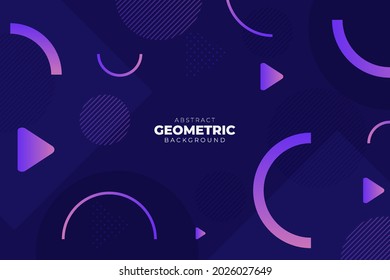 Abstract Geometric Dynamic Shape Gradient Bright Purple Background Banner Concept