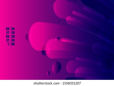 Abstract geometric dynamic shapes composition blue and pink gradients background. Fluid or liquid flowing horizontal. Vector illustration