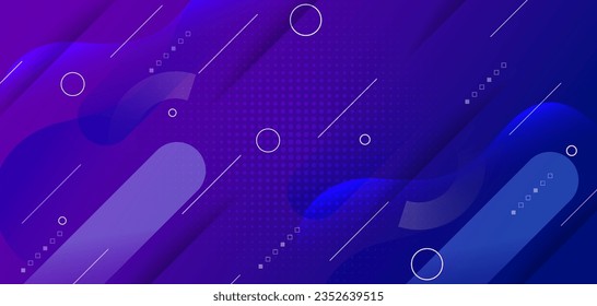 abstract geometric dynamic shapes composition on the blue-purple background