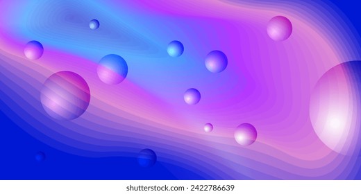 abstract geometric dynamic shapes composition on the blue with purple light background.