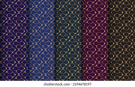 Abstract geometric easy seamless stylish pattern bundle set. random creative symbols textures.